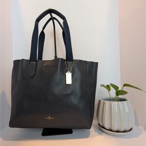 Coach Dark Navy Leather Derby Tote Bag - Good Used Condition F58660